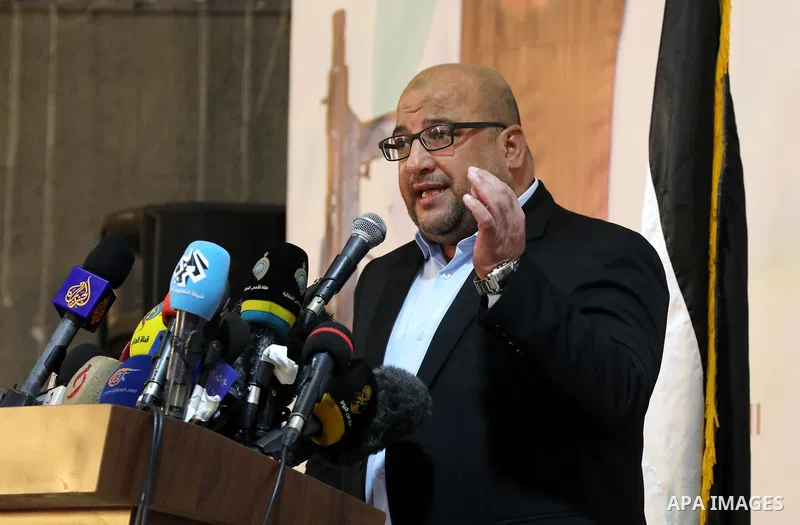 Palestinians take part in a rally against the British Home Secretary Priti Patel decision to ban Hamas, in Gaza City on November 23, 2021. Showing support for Hamas in Britain could be punished with 14 years in prison if...