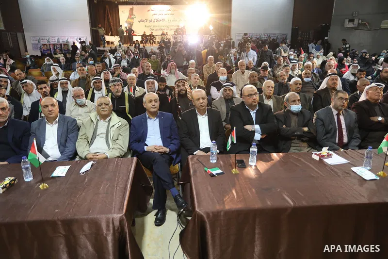 Palestinians take part in a rally against the British Home Secretary Priti Patel decision to ban Hamas, in Gaza City on November 23, 2021. Showing support for Hamas in Britain could be punished with 14 years in prison if...