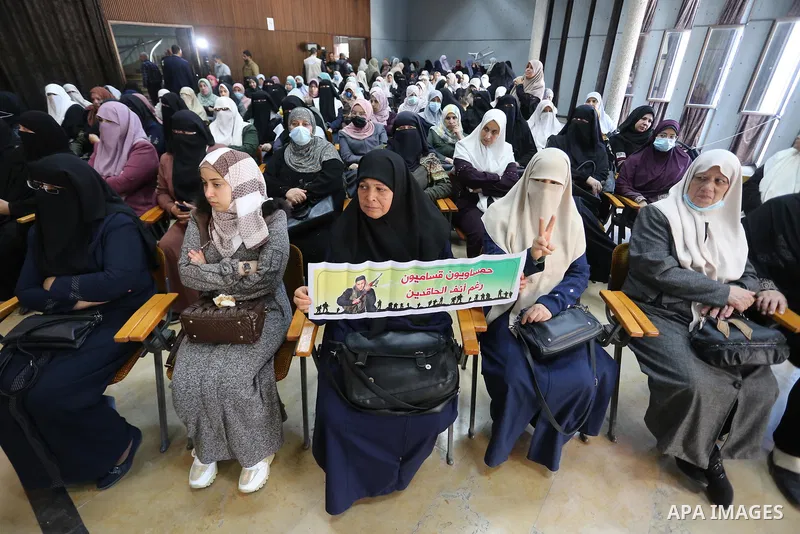 Palestinians take part in a rally against the British Home Secretary Priti Patel decision to ban Hamas, in Gaza City on November 23, 2021. Showing support for Hamas in Britain could be punished with 14 years in prison if...