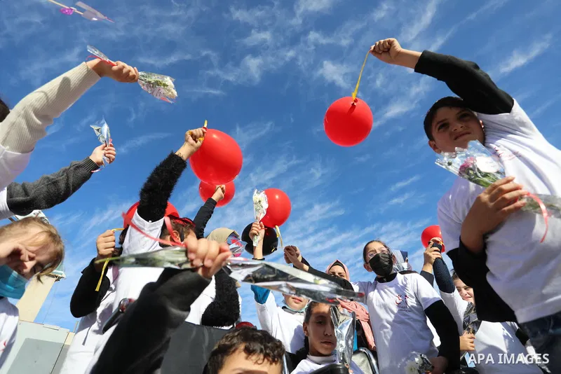 Palestinian children with disabilities take part in an event on the International Day of Disabled Persons at Gaza port on November 30, 2021. The annual observance of the International Day of Disabled Persons was proclaim...