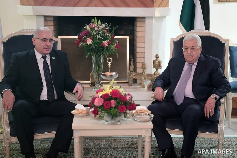 Palestinian president Mahmoud Abbas meets with President of the Algerian People's Assembly, Algiers, Algeria on December 6, 2021. Photo by Thaer Ganaim