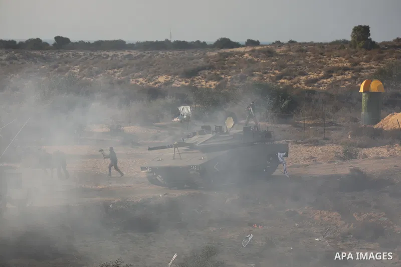 Palestinian factions militants take part in joint military exercise, in Rafah in the southern of Gaza strip on December 29, 2021. Photo by Ashraf Amra