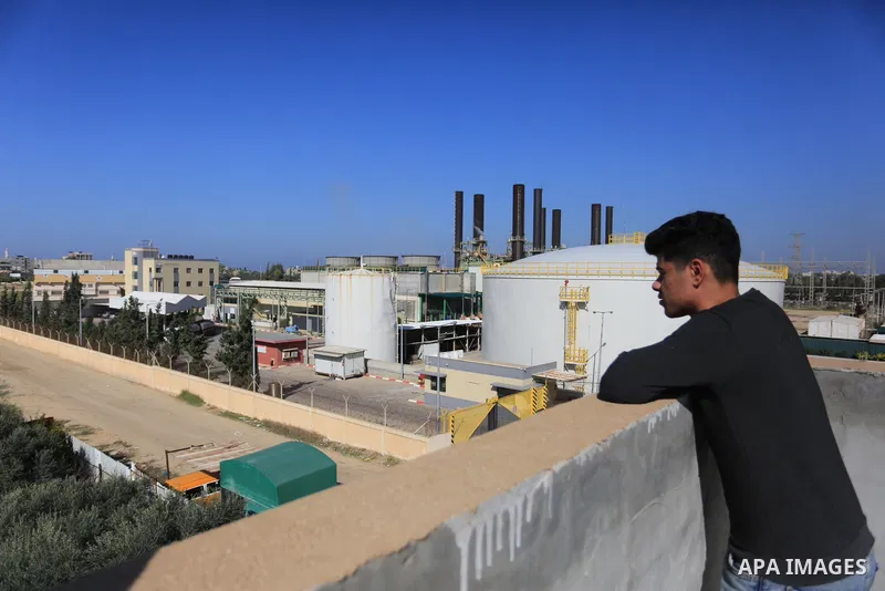 A general view of Gaza electricity company in Nuseirat in the central Gaza Strip on December 27, 2021. Qatar, the Palestinian Authority and Gaza’s electrical company signed a deal on Sunday advancing a long-term project...