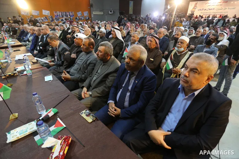 Palestinians take part in a rally against the British Home Secretary Priti Patel decision to ban Hamas, in Gaza City on November 23, 2021. Showing support for Hamas in Britain could be punished with 14 years in prison if...