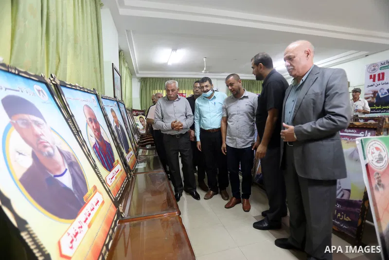 Palestinians participate in the cultural week of the Freedom Tunnel, in Gaza city on October 16, 2021. Over the years, Israel has placed thousands of Palestinians in administrative detention for prolonged periods of time...