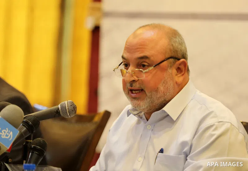 Undersecretary of the Ministry of Transport and Communications Salah El-Din Abu Sharekh, speaks during a press conference in Gaza City, on October 24, 2021. Photo by Ramadan El_agha