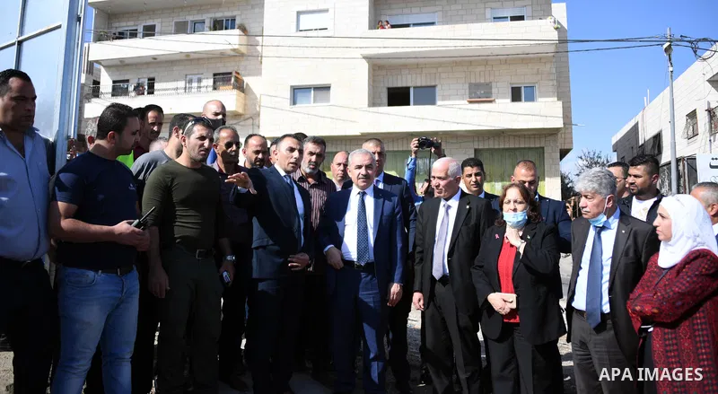 Palestinian Prime Minister Mohammed Ishtayeh is on a tour in the West Bank city of Bethlehem, on October 24, 2021. Photo by Prime Minister Office