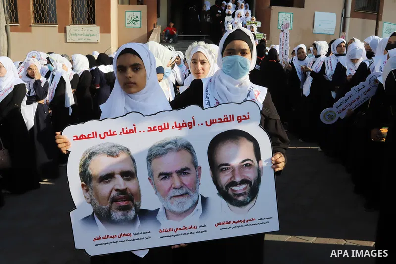 Palestinians participate in a ceremony to honor the memorizers of the Holy Koran, in Gaza city on October 26, 2021. Photo by Omar Ashtawy