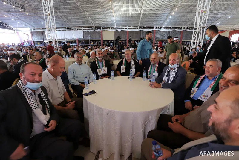Palestinians participate in a ceremony to honor the memorizers of the Holy Koran, in Gaza city on October 26, 2021. Photo by Omar Ashtawy