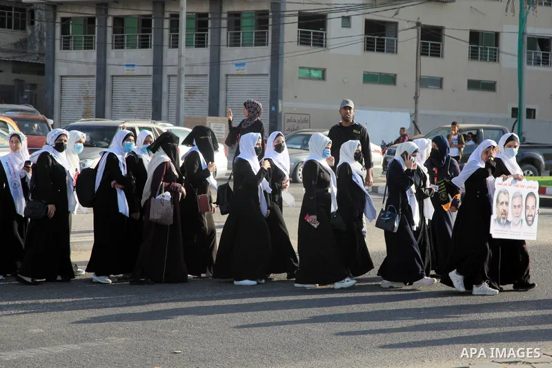 Palestinians participate in a ceremony to honor the memorizers of the Holy Koran, in Gaza city on October 26, 2021. Photo by Omar Ashtawy