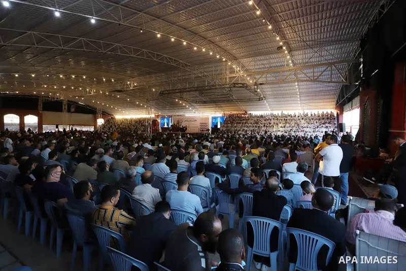 Palestinians participate in a ceremony to honor the memorizers of the Holy Koran, in Gaza city on October 26, 2021. Photo by Omar Ashtawy