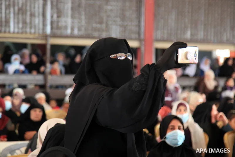 Palestinians participate in a ceremony to honor the memorizers of the Holy Koran, in Gaza city on October 26, 2021. Photo by Omar Ashtawy