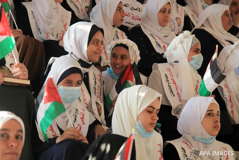 Palestinians participate in a ceremony to honor the memorizers of the Holy Koran, in Gaza city on October 26, 2021. Photo by Omar Ashtawy