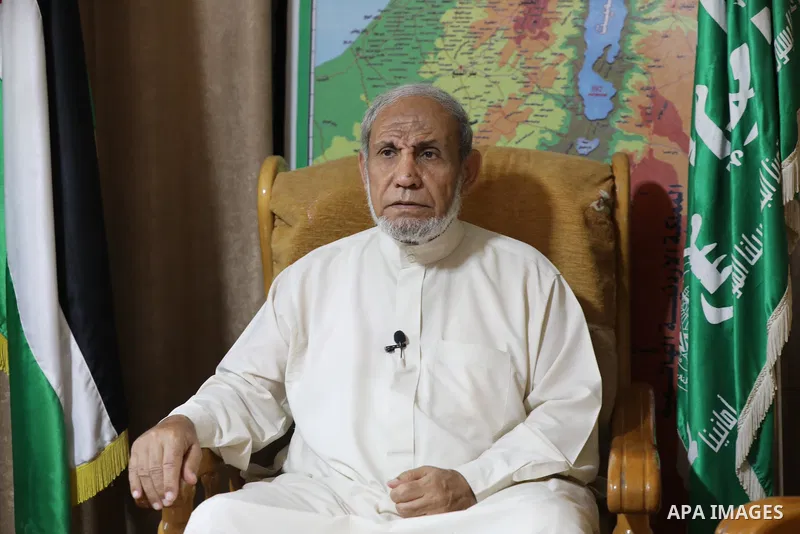 Senior Hamas leader Mahmoud Al-Zahar poses for photo at his home in Gaza city on August 09, 2021. The Saudi court issued verdicts against 69 Palestinians with sentences ranging from 3-22 years without allowing relatives...