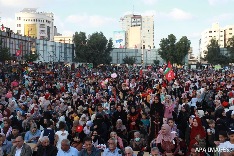 Palestinian supporters of the Popular Front for the Liberation of Palestine (PFLP) take part in a rally marking the The 20th anniversary of the killing of Abu Ali Mustafa, leader of (PFLP), in Gaza city on August 14, 202...