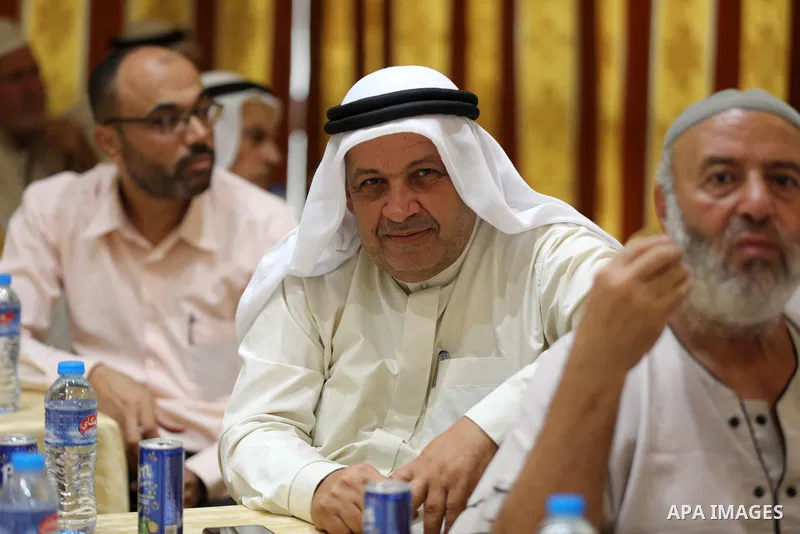 Members of the Palestine Scholars Association, take part in the International Scholars Forum, in Gaza city, on August 22, 2021. Photo by Mahmoud Nasser