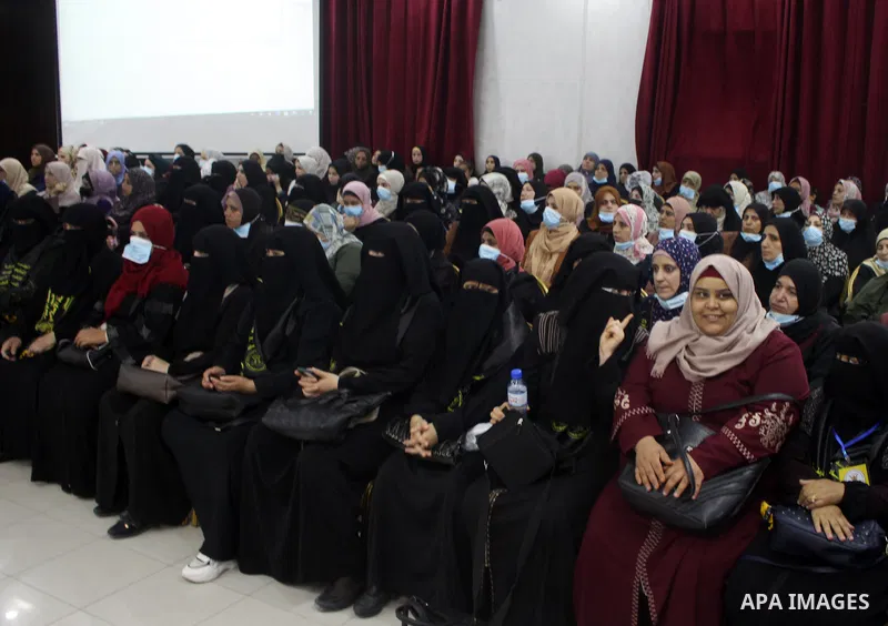 Palestinian supporters of Islamic Jihad movement take part in a rally on the first anniversary of the death of the movement's former leader Ramadan Shalah, in Gaza city, on June 10, 2021. Ramadan Abdullah Shalah, the for...