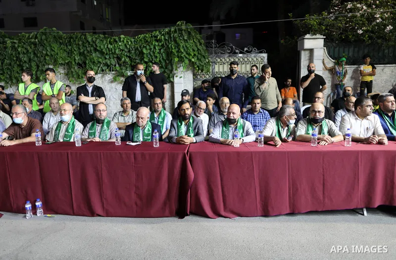 Palestinian supporters of Hamas movement take part in an anti-Israel rally in Gaza city, on June 9, 2021. The Egyptian-brokered truce ended 11 days of heavy Israeli bombing of Gaza and rocket fire from the impoverished c...