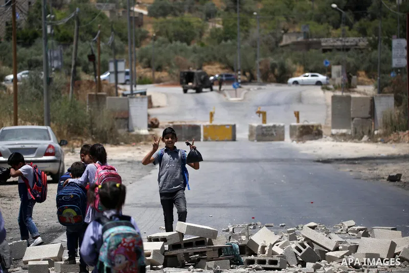 Israeli forces close the entrance of Beita town, south of the northern West Bank city of Nablus, on June 7, 2021. The closure of the town came just two days after Israeli forces cracked down on a peaceful rally in the to...