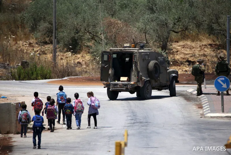 Israeli forces close the entrance of Beita town, south of the northern West Bank city of Nablus, on June 7, 2021. The closure of the town came just two days after Israeli forces cracked down on a peaceful rally in the to...