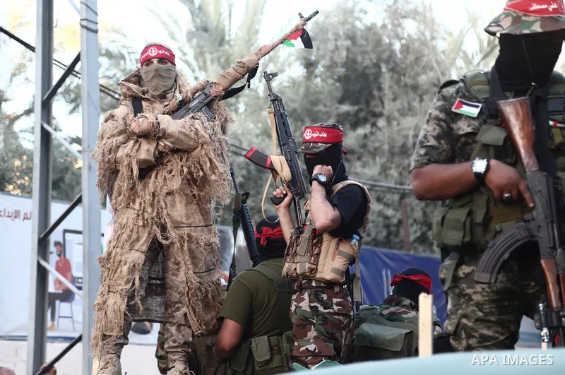 Supporters of Popular Front for the Liberation of Palestine (PFLP) attend an anti-Israel rally in Gaza city on June 2, 2021. The Egyptian-brokered truce ended 11 days of heavy Israeli bombing of Gaza and rocket fire from...