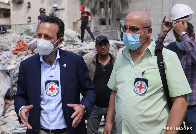 Robert Mardini, Director General of the International Committee of the Red Cross (ICRC), visits a house destroyed in Israeli air strikes during Israeli-Palestinian fighting, in Gaza City June 2, 2021. Of the 2.5 million...