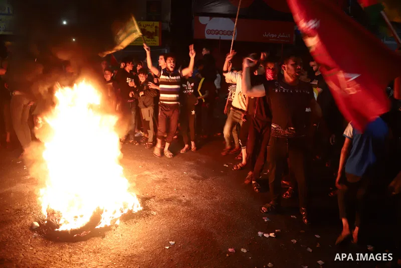 Palestinians take part during a rally in support of at the Al-Aqsa Mosque in Gaza City, on April 24, 2021. Raged last night in occupied Jerusalem for the 11th night in a row in protest against Israeli police and settlers...