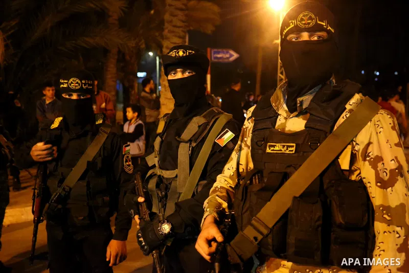 Palestinians take part during a rally in support of at the Al-Aqsa Mosque, in Deir Al-Balah, in middle of Gaza Strip, on April 24, 2021. Raged last night in occupied Jerusalem for the 11th night in a row in protest again...