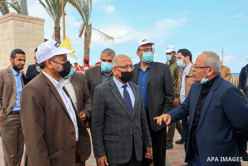 Palestinians take part in an event on March 30 the Land Day's annual demonstrations, in Gaza City on March 30, 2021. Palestinians every year mark Land Day on March 30 commemorating the six Palestinians shot and killed by...