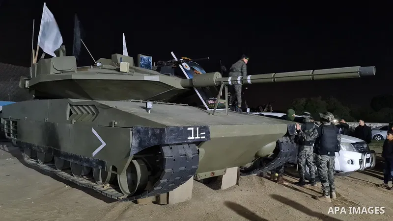 Palestinian Islamic Jihad militants attend a memorial service Mohammed Al Naem, who shot dead by Israeli forces, in Khan Yunis in the southern Gaza Strip on February 26, 2021. Al-Naem was killed shot dead by Israeli forc...