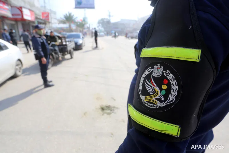 Palestinian workers demolish the old municipality building of Deir Al-Balah to develop the place in Deir Al-Balah in the central Gaza Strip, on February 6, 2021. Gaza suffered shortages of water, medicine and power, a si...