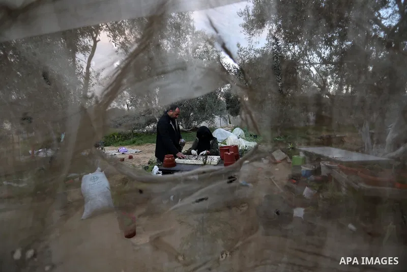 Palestinian woman Hanin Abu Salah, 26, works with her husband in a plant nursery, in Khan Yunis in the southern Gaza Strip on January 19, 2021. The rate of participation in the workforce in Gaza during the second quarter...
