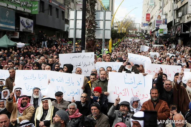 Palestinian supporters of Hizb ut-Tahrir take part in a protest against Convention on the Elimination of All Forms of Discrimination against Women (CEDAW) in the West Bank city of Hebron, on March 23, 2022. The Conventio...