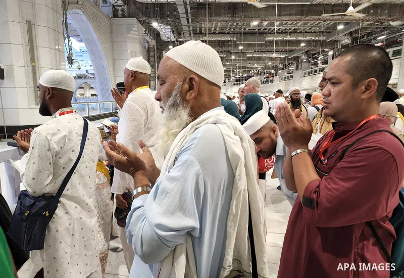 Muslim pilgrims perform Tawaf during the annual Haj pilgrimage, in the holy Saudi city of Mecca, during annual Hajj pilgrimage, on June 23, 2022. Annual Saudi Arabia welcomed its first batch of hajj pilgrims since before...