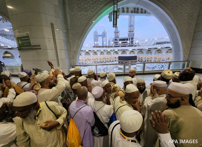 Muslim pilgrims perform Tawaf during the annual Haj pilgrimage, in the holy Saudi city of Mecca, during annual Hajj pilgrimage, on June 23, 2022. Annual Saudi Arabia welcomed its first batch of hajj pilgrims since before...