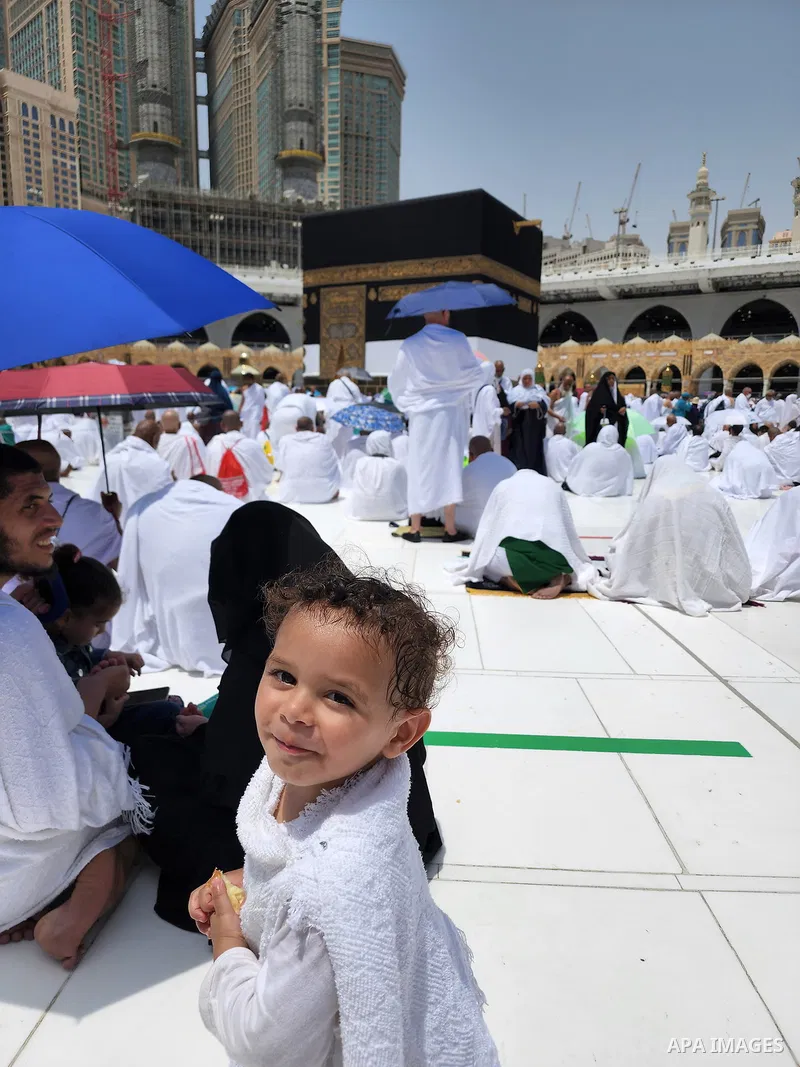 Muslim pilgrims perform Friday prayer around the Kaaba, Islam's holiest shrine, at the Grand mosque in the holy Saudi city of Mecca, during annual Hajj pilgrimage on June 24, 2022. Annual Saudi Arabia welcomed its first...