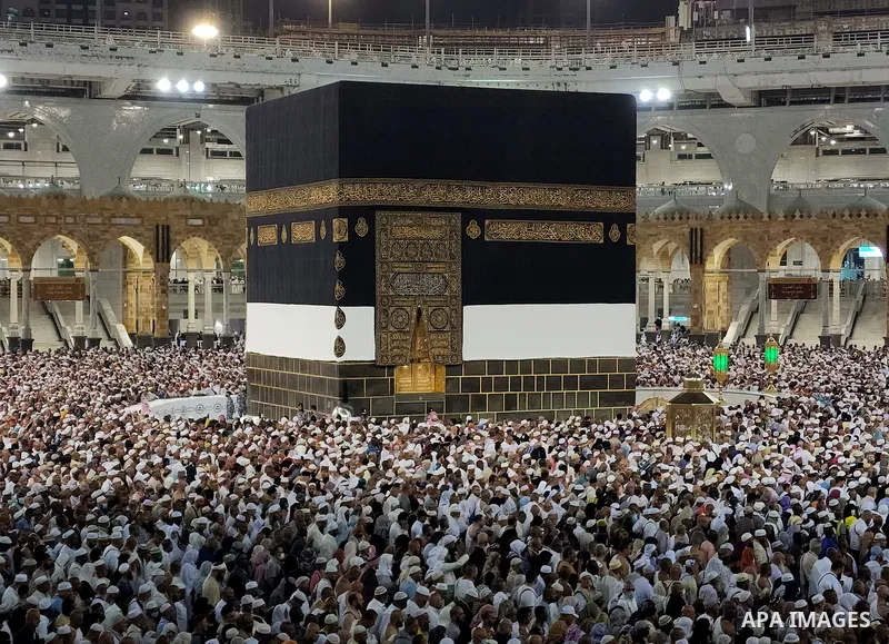 Muslims worshipper pilgrims perform the farewell circumambulation to fulfill the Hajj pilgrimage in Mecca, Saudi Arabia on July 16, 2022. Photo by Ashraf Amra