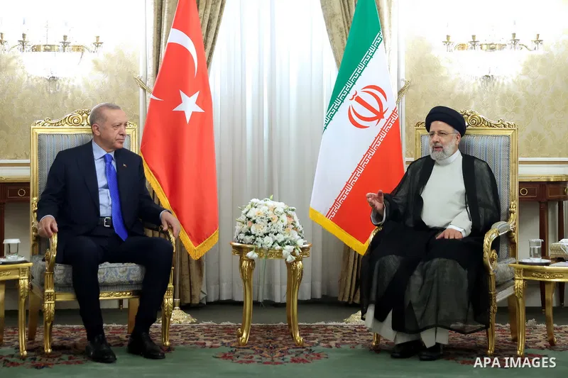 Iranian President Ebrahim Raisi meets with Turkish President Recep Tayyip Erdogan, in Tehran, Iran July 19, 2022. Photo by Iranian presidency