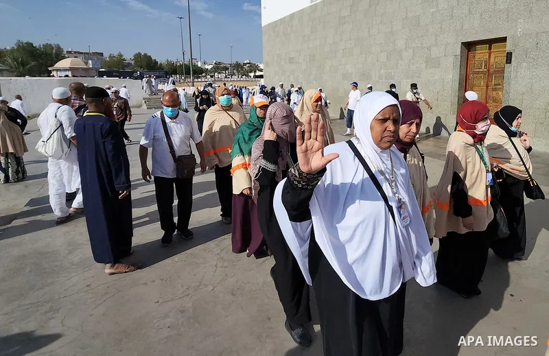 Muslim pilgrims visits Quba Mosque in Saudi Arabia's holy city of Medina, Islam's second holiest citY on 19 July 2022. Photo by Ashraf Amra