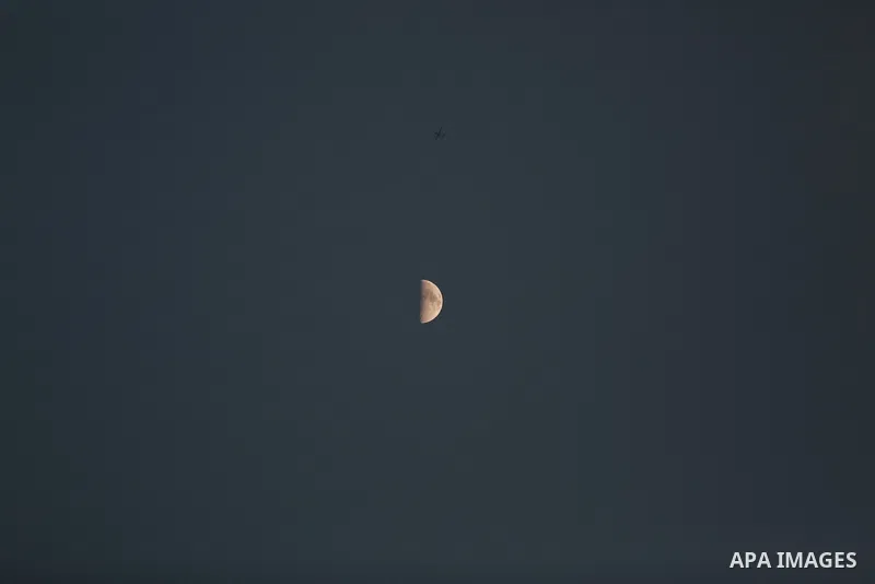 Israeli military drone is seen in Gaza sky on August 5, 2022. The Israeli military said today it launched air strikes on Gaza, which were witnessed by Palestinians in central Gaza City. Photo by Bashar Taleb