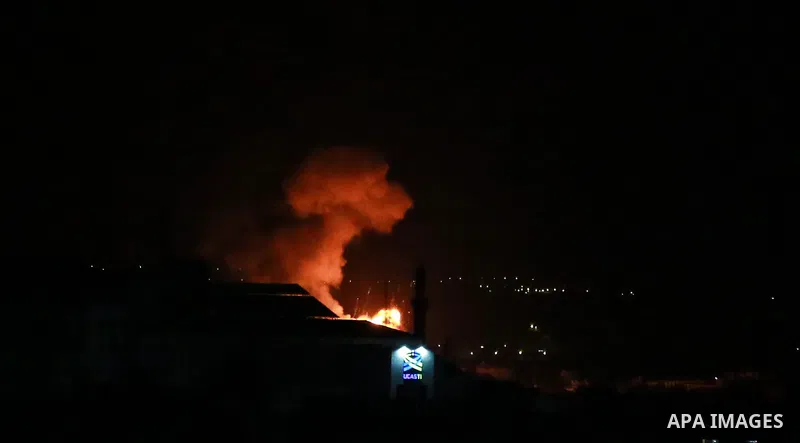 Flames and smoke rise following an Israeli air strike on Gaza City on August 5, 2022. Palestinian militants fired rockets at Israel from the Gaza Strip this evening. The rocket fire come followed deadly air strikes by th...