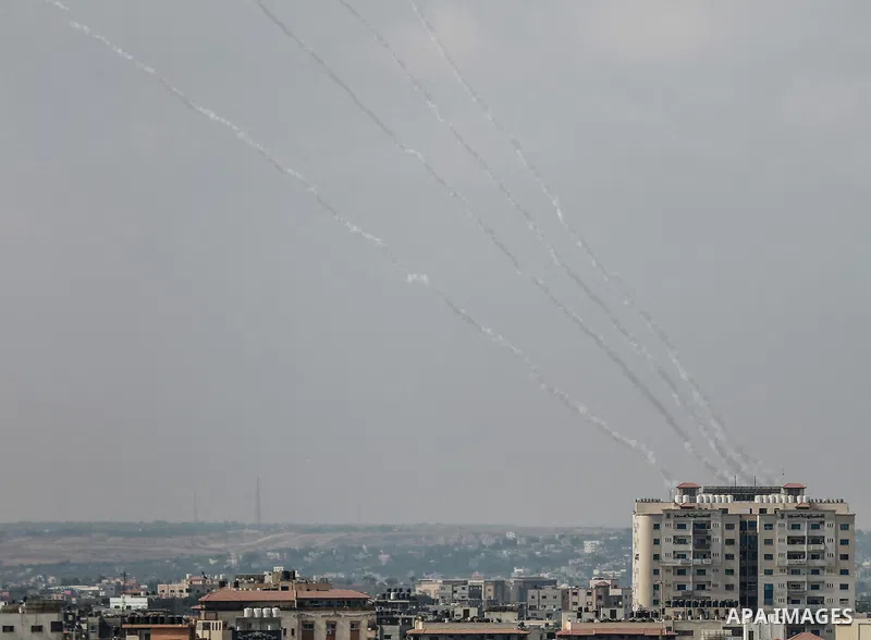 Rockets are launched from Gaza City, towards Israel on Gaza City on August 6, 2022. Photo by Bashar Taleb