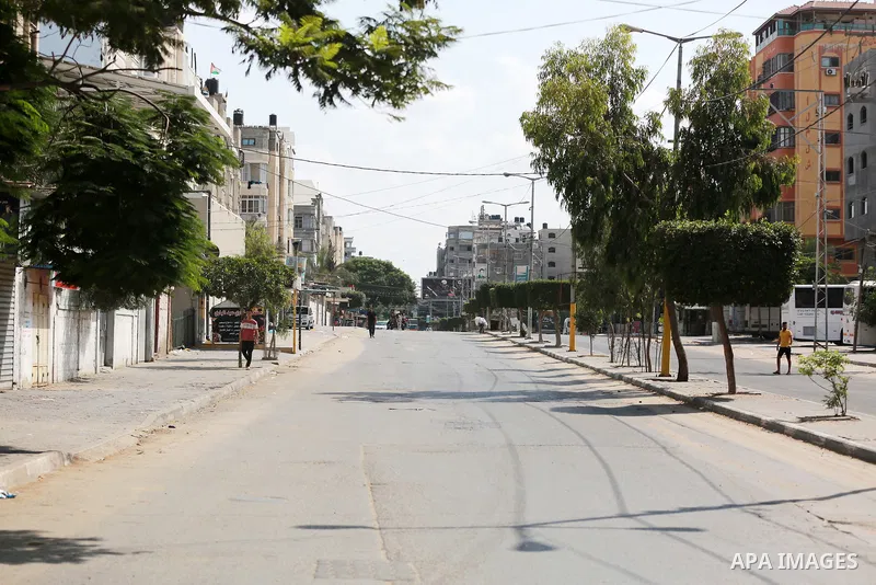 Streets of Gaza city are seen empty during the Israeli aggression on the Gaza Strip on August 7, 2022. Latest figures by the Ministry of Health show that the number of Palestinians killed since the beginning of the Israe...