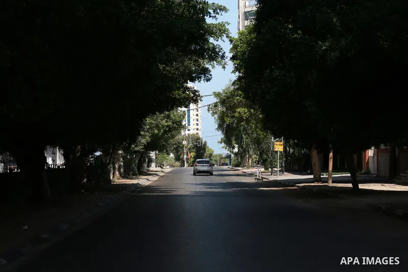 Streets of Gaza city are seen empty during the Israeli aggression on the Gaza Strip on August 7, 2022. Latest figures by the Ministry of Health show that the number of Palestinians killed since the beginning of the Israe...