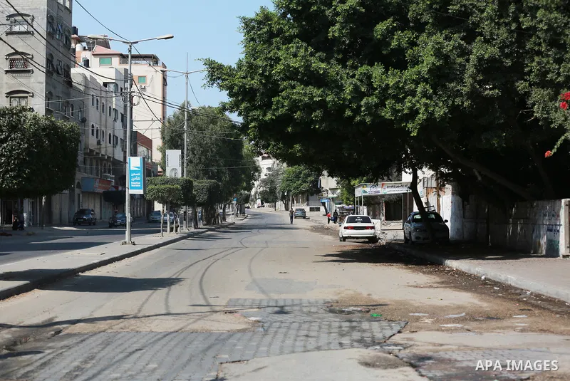 Streets of Gaza city are seen empty during the Israeli aggression on the Gaza Strip on August 7, 2022. Latest figures by the Ministry of Health show that the number of Palestinians killed since the beginning of the Israe...
