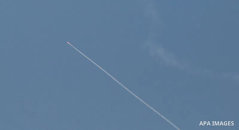 Rockets are launched from Gaza City, towards Israel on August 7, 2022. Latest figures by the Ministry of Health show that the number of Palestinians killed since the beginning of the Israeli aggression on the Gaza Strip...