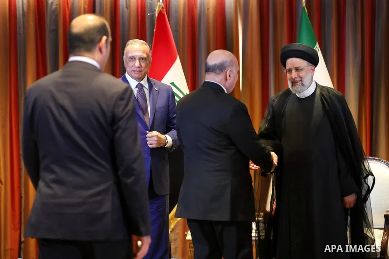 Iranian President Ebrahim Raisi meets with Iraqi Prime Minister on the sidelines of of the 77th General Debate of the UN General Assembly in New York on September 20, 2022. Photo by Iranian presidency\ apaimages
