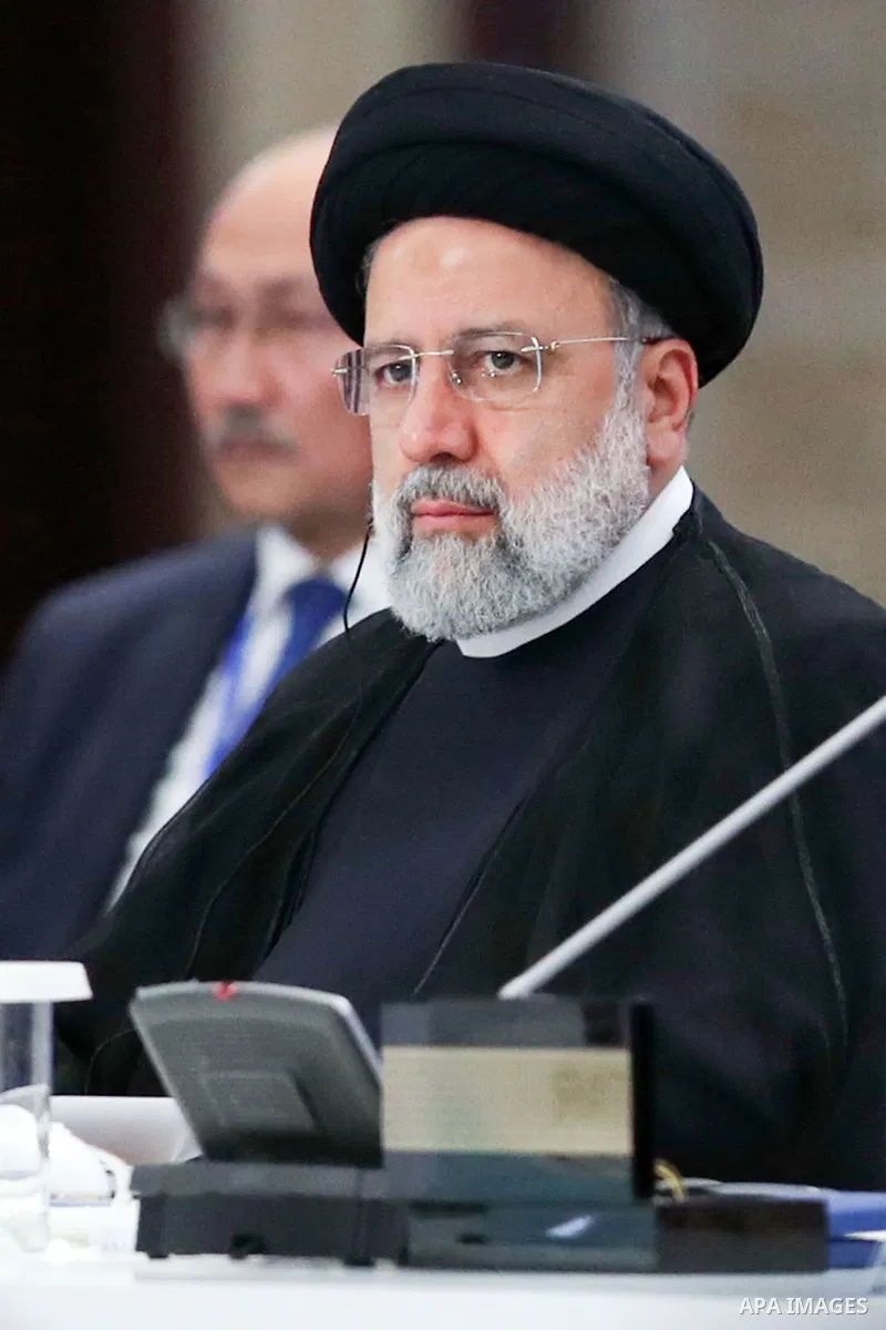Iranian President Ebrahim Raisi attends the Conference on Interaction and Confidence Building Measures in Asia (CICA) is hosted by Kazakh President President Kassym-Jomart Tokayev (3rd R) in Astana, Kazakhstan on October...