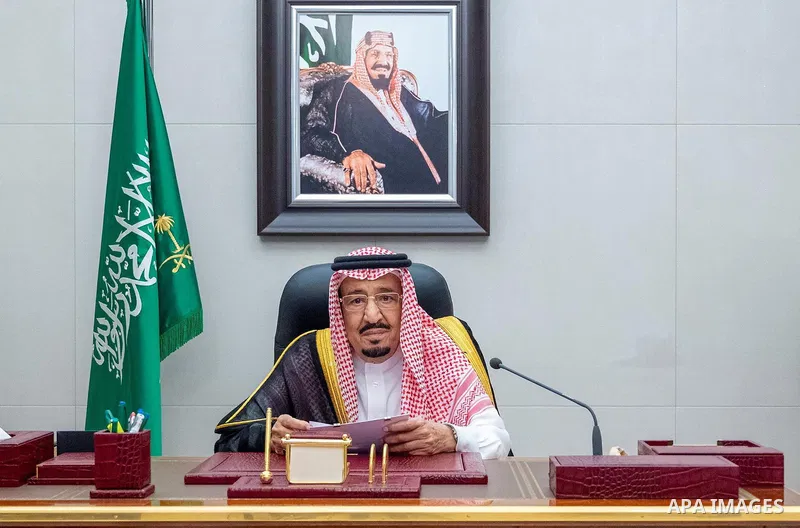 Saudi King Salman bin Abdulaziz chairs the meeting of the third year of the eighth session of the Shura Council, on October 16, 2022. Photo by Saudi Press Agency/APAimages