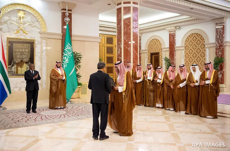 Saudi Crown Prince Salman bin Abdulaziz meets the President of the Republic of South Africa in Riyadh ,on October 17, 2022. Photo by Saudi Press Agency/APAimages